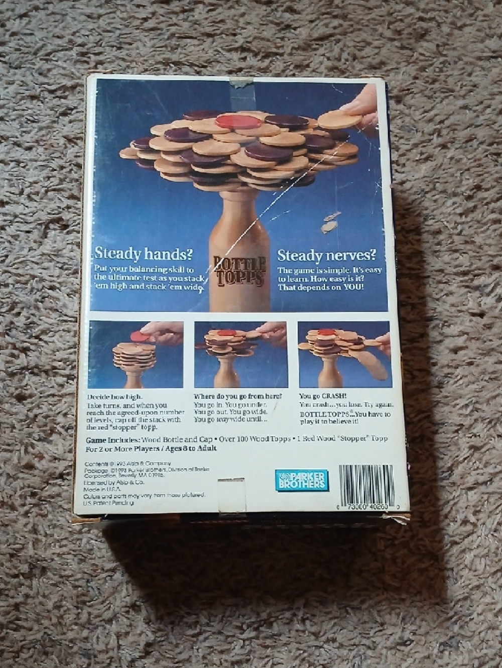Bottle Topps Game - Blue Box with Wood Pieces - Picture 2 of 5